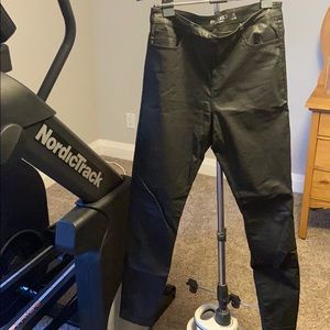 Coated Black Pants